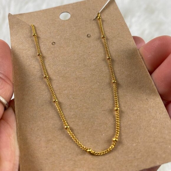 🌿 Dainty Beaded 16k Gold Plated Choker Necklace - Picture 4 of 5